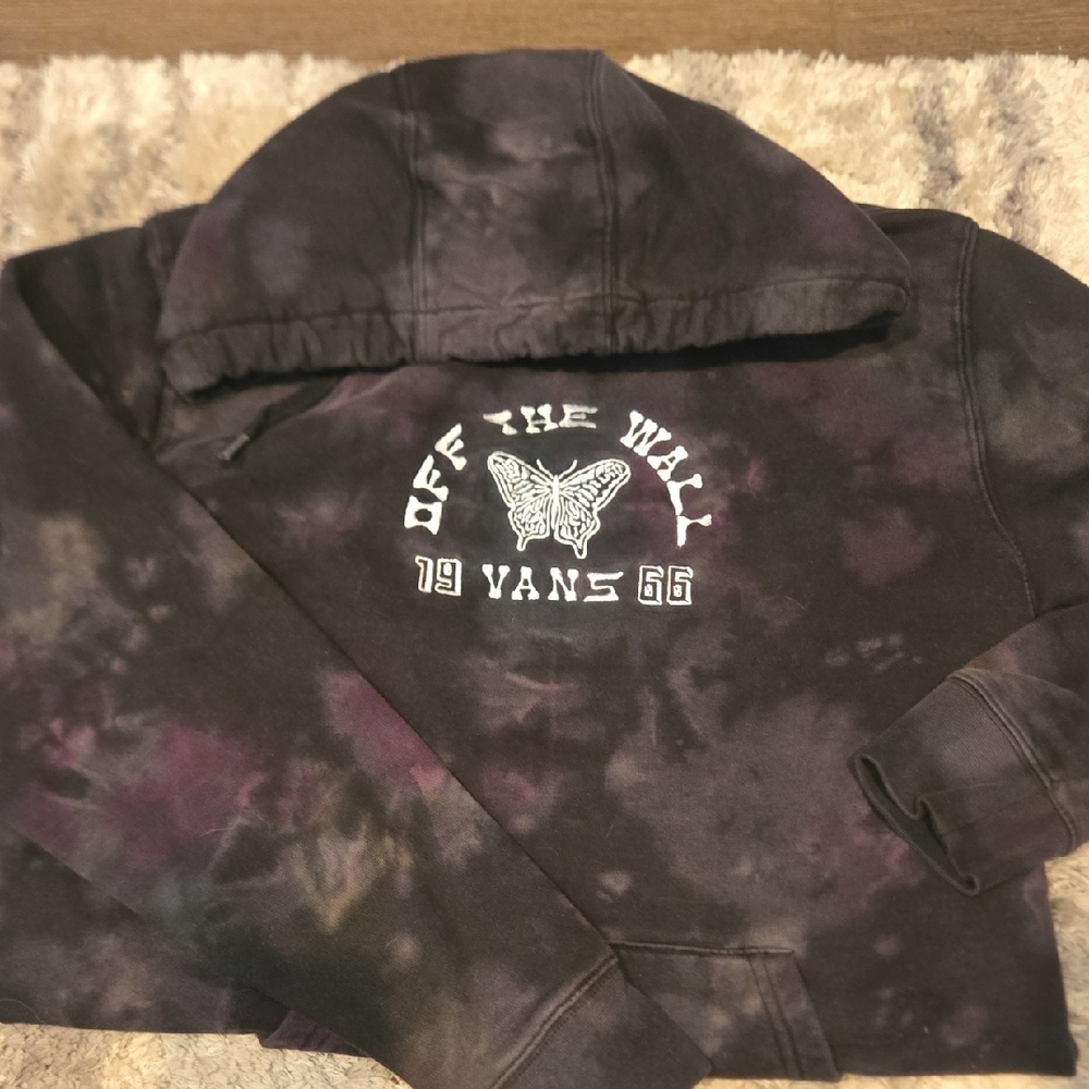 Vans Purple and Black Tie-Dye Hoodie
